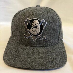 Anaheim Mighty Ducks Hat Licensed NHL Grey Wool Blend Adjustable Team Sports